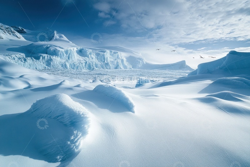 高清大图下载【趣麦麦图】冬季白雪覆盖的平原