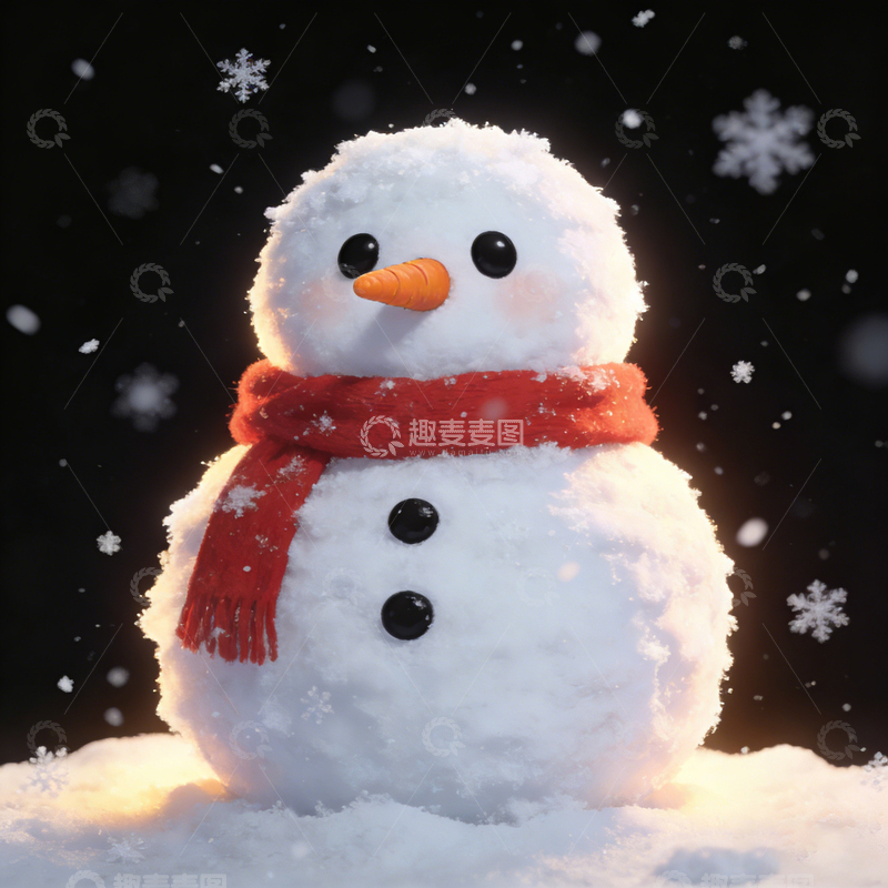 高清大图下载【趣麦麦图】冬天雪花雪人