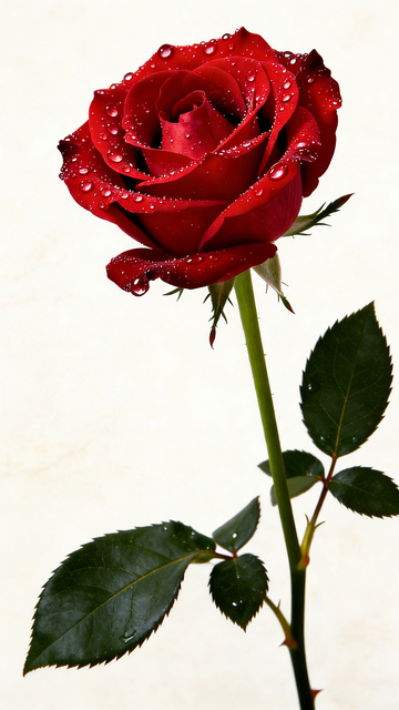 红玫瑰特写水珠清新写真