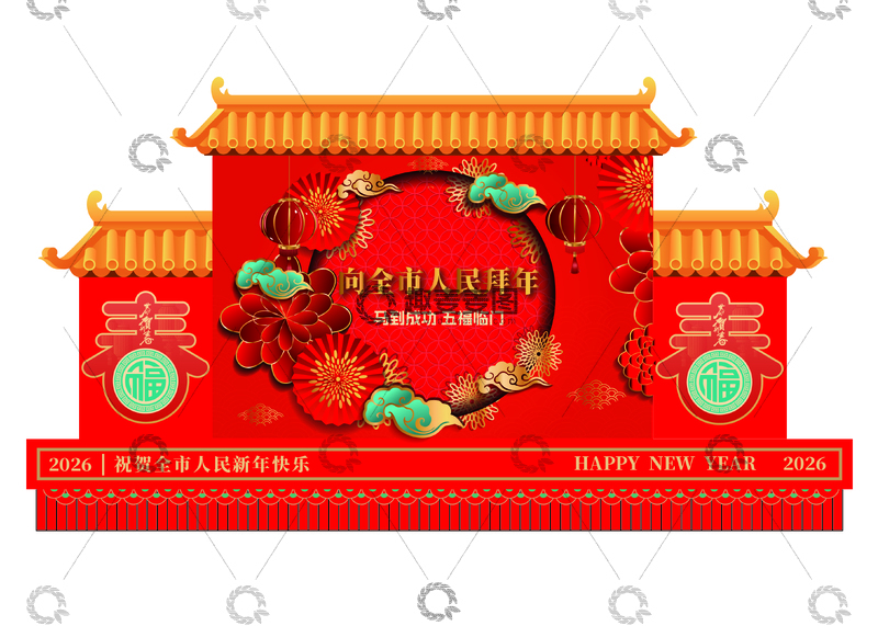 源文件下载【趣麦麦图】-春节喜庆装饰 图案设计