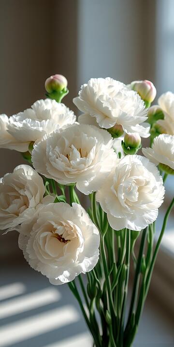 春天治愈系白色康乃馨鲜花ins风6