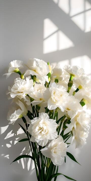 春天治愈系白色康乃馨鲜花ins风8