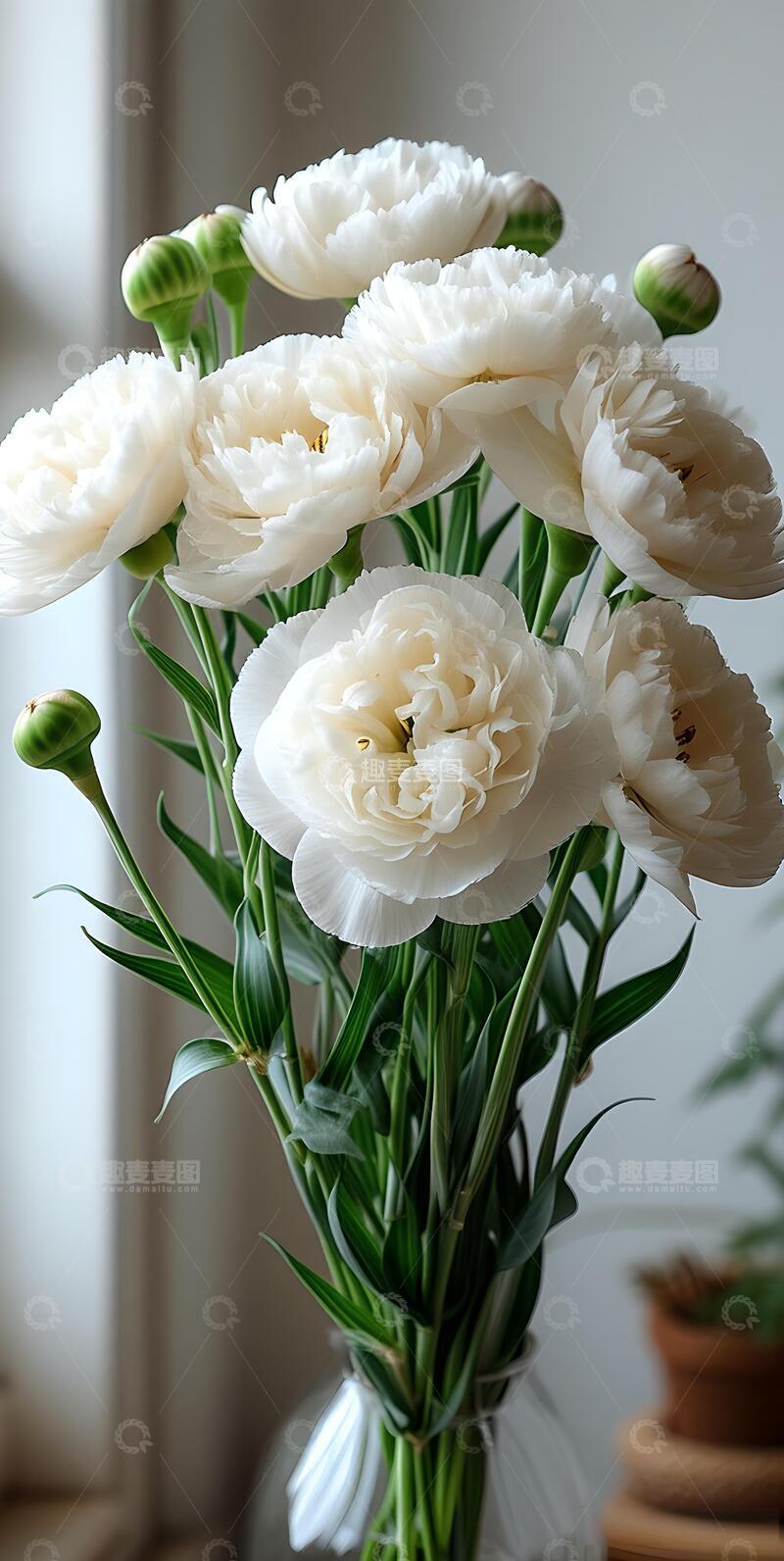 高清大图下载【趣麦麦图】春天治愈系白色牡丹花鲜花11