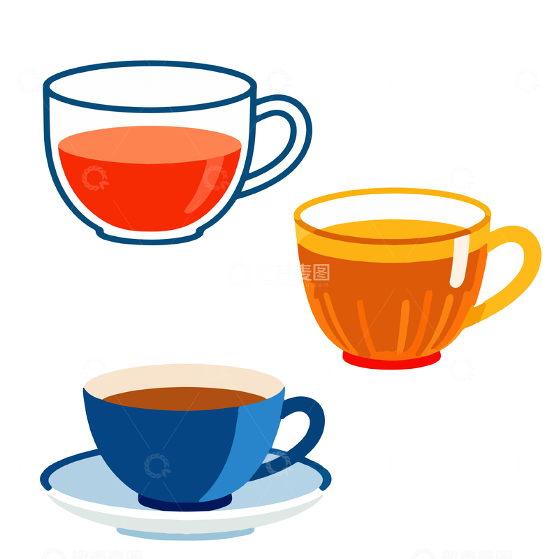 源文件下载【趣麦麦图】-卡通茶杯矢量插画