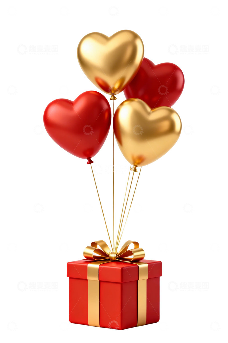 高清大图下载【趣麦麦图】节日礼盒气球设计