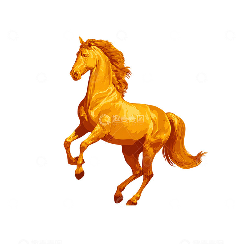 高清大图下载【趣麦麦图】金色烈焰奔腾的骏马