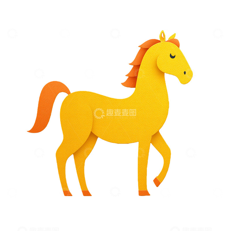 高清大图下载【趣麦麦图】可爱卡通小马奔跑