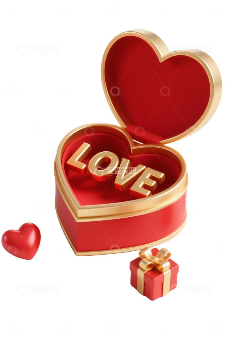 高清大图下载【趣麦麦图】心形礼盒爱情礼物