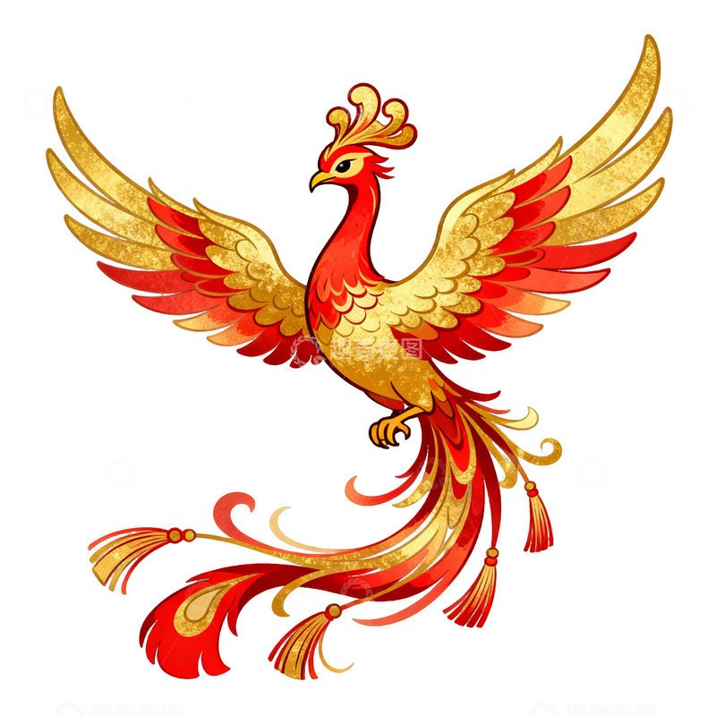 高清大图下载【趣麦麦图】中国风凤凰插画艺术图案