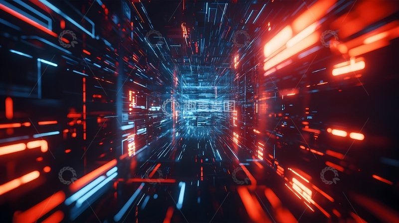 高清大图下载【趣麦麦图】科技隧道数字未来视觉特效