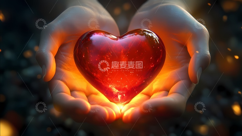 高清大图下载【趣麦麦图】爱心水晶梦幻插画