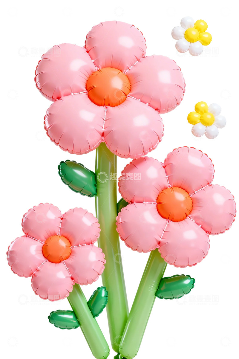 高清大图下载【趣麦麦图】气球花束粉色花朵装饰