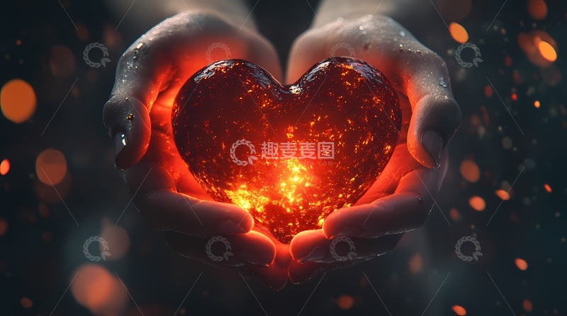 高清大图下载【趣麦麦图】暖心心形光影艺术效果图片