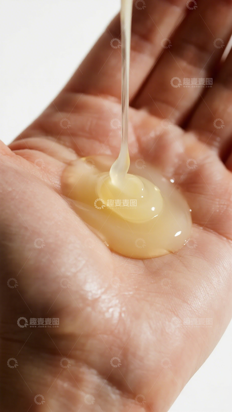 高清大图下载【趣麦麦图】透明液体滴落手掌特写