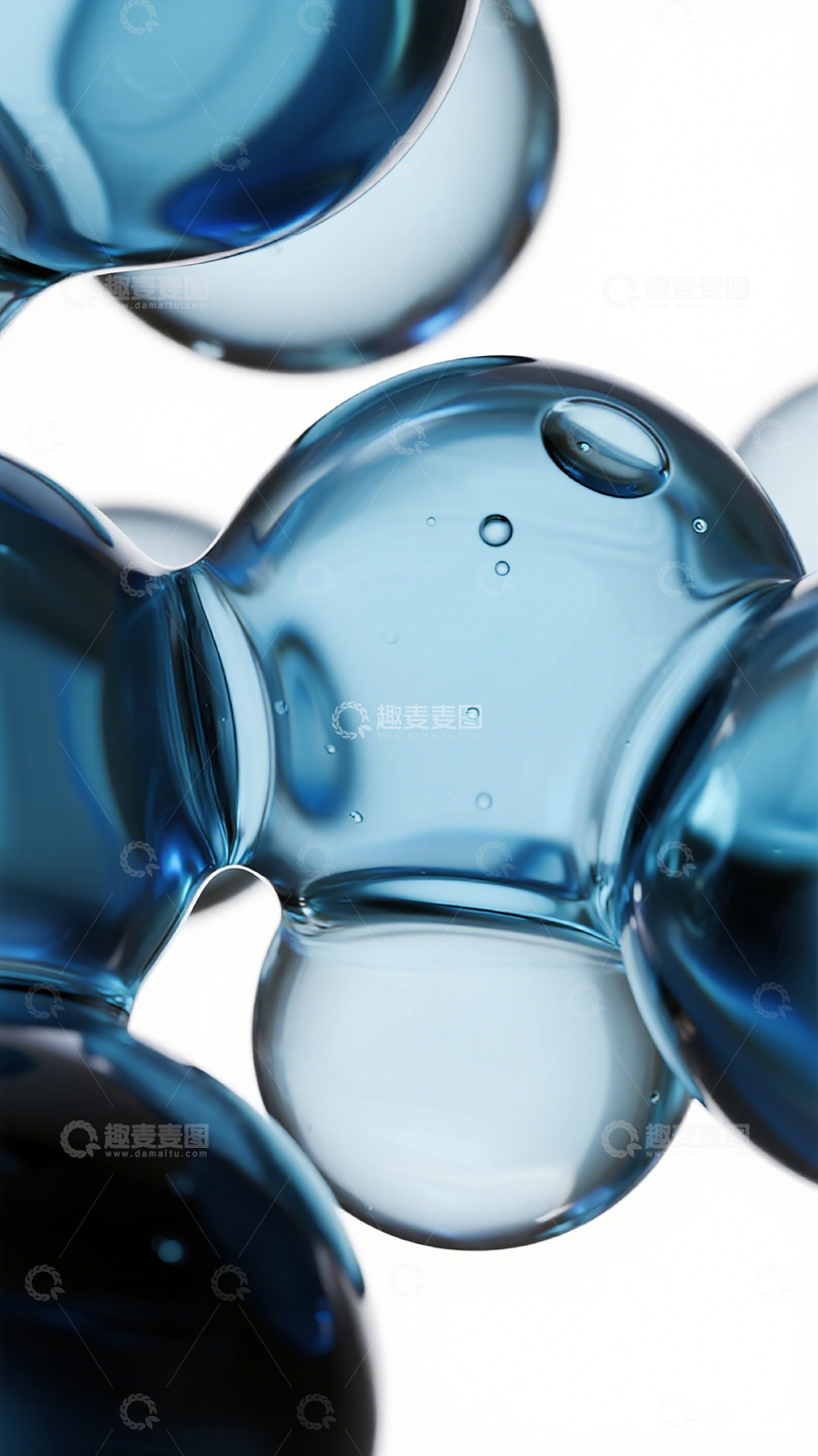 高清大图下载【趣麦麦图】蓝色水滴抽象艺术摄影