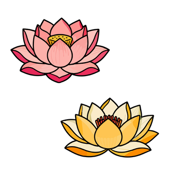 卡通荷花图案设计元素