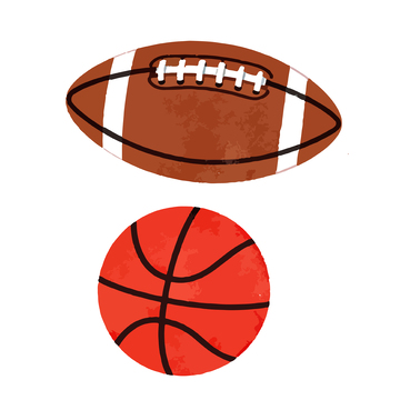 简笔画风格运动球类元素