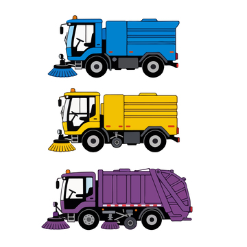 卡通城市清洁车矢量素材