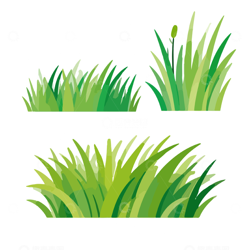 源文件下载【趣麦麦图】卡通草地植被矢量插画