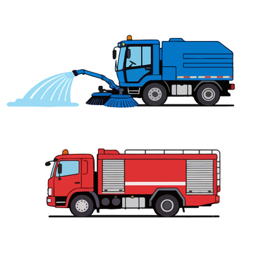 卡通城市车辆矢量插画