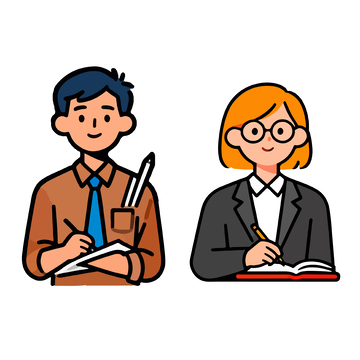 卡通职业人物办公插画