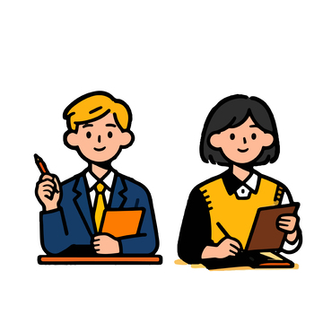 卡通人物办公插画矢量素材