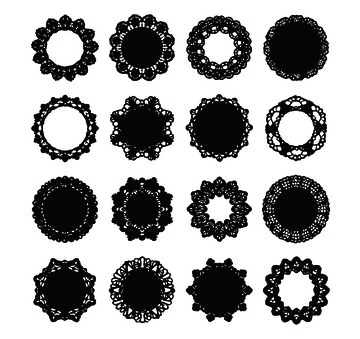 黑色蕾丝圆形装饰图案