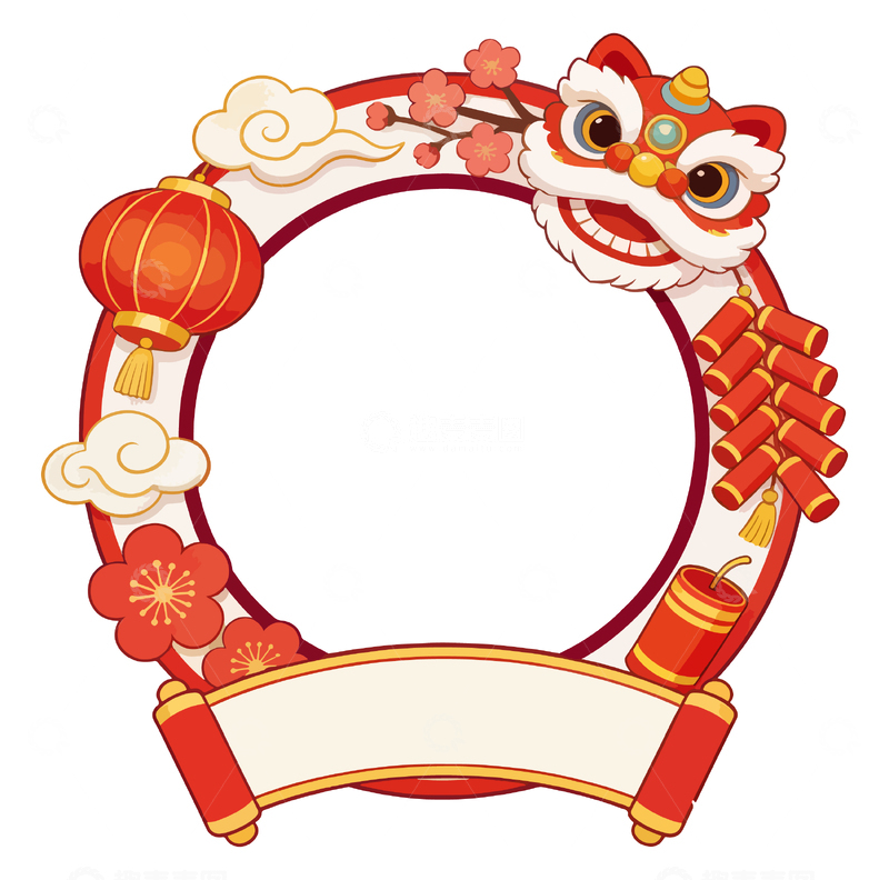 源文件下载【趣麦麦图】新春喜庆装饰边框设计素材