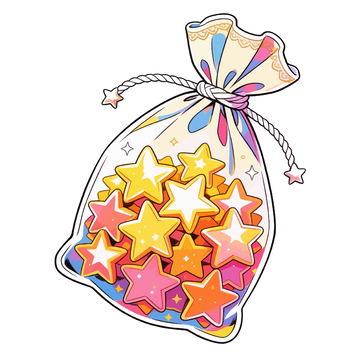 梦幻星星糖果袋卡通设计元素