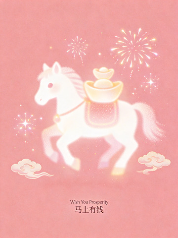 马上有钱马年吉祥插画2