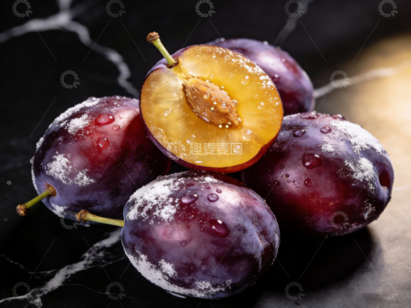 高清大图下载【趣麦麦图】新鲜李子特写摄影