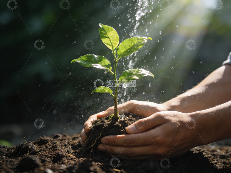 高清大图下载【趣麦麦图】绿色植树环保宣传海报设计素材