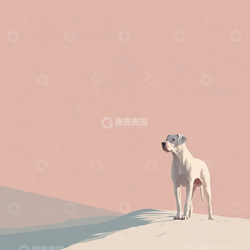 高清大图下载【趣麦麦图】沙丘之上孤犬遐思