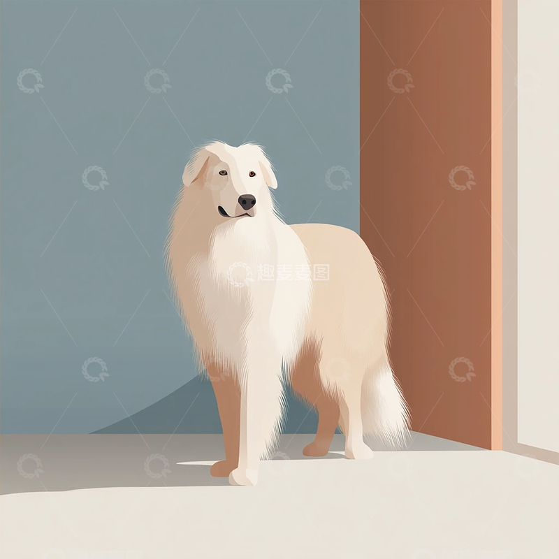 高清大图下载【趣麦麦图】光影门廊下的毛绒守望者