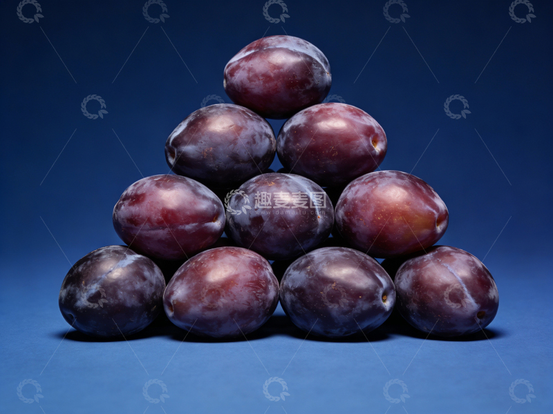 高清大图下载【趣麦麦图】蓝调李子堆叠摄影