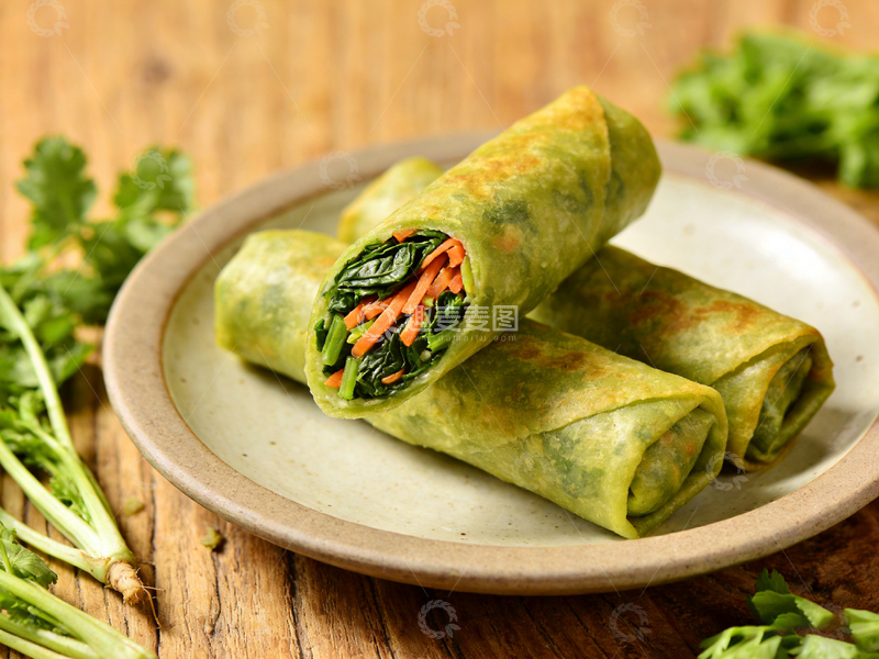 高清大图下载【趣麦麦图】清新蔬菜卷美食摄影