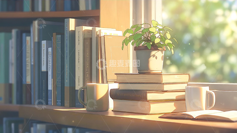 高清大图下载【趣麦麦图】书香飘溢的阳光时光
