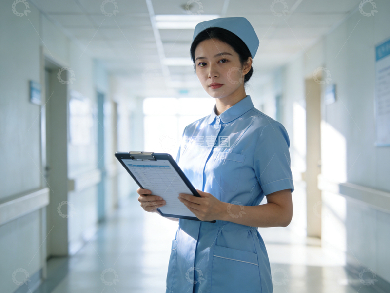 高清大图下载【趣麦麦图】医院走廊护士肖像写实摄影