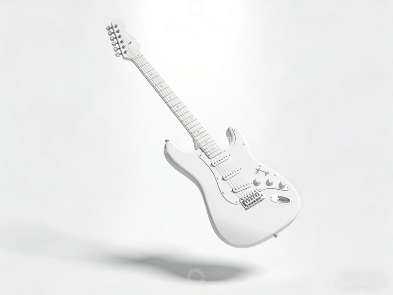 高清大图下载【趣麦麦图】简约白电吉他悬空摄影