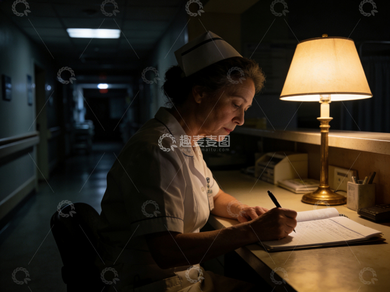高清大图下载【趣麦麦图】夜班护士工作照