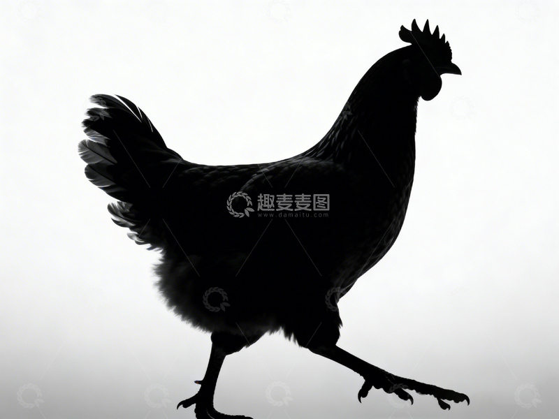 高清大图下载【趣麦麦图】剪影风格鸡轮廓图像