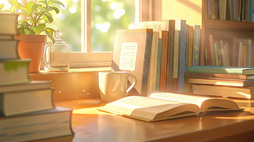 静谧书桌上的光影