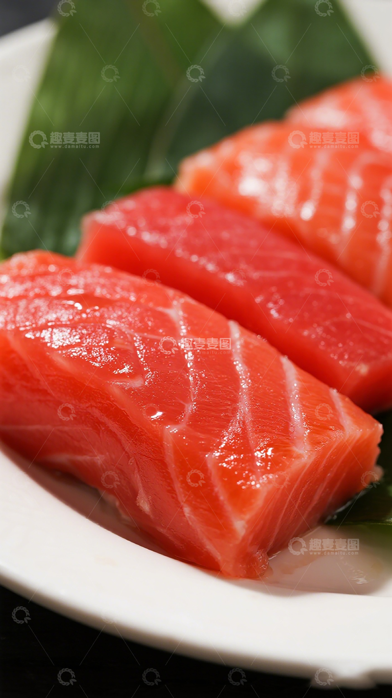 高清大图下载【趣麦麦图】生鲜三文鱼刺身美食摄影