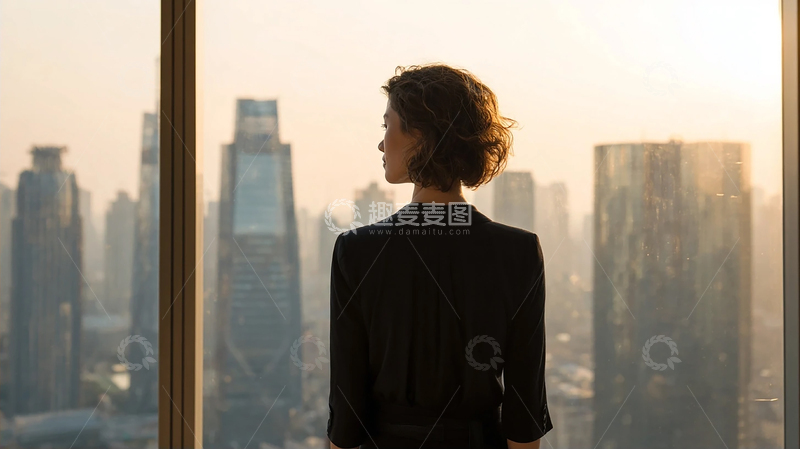 高清大图下载【趣麦麦图】城市之巅孤影沉思