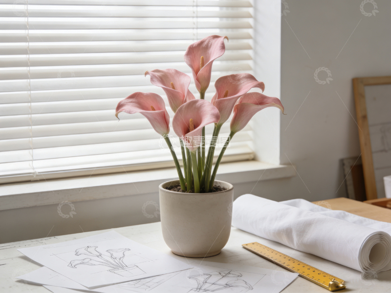 高清大图下载【趣麦麦图】简约风办公桌盆栽装饰画设计素材