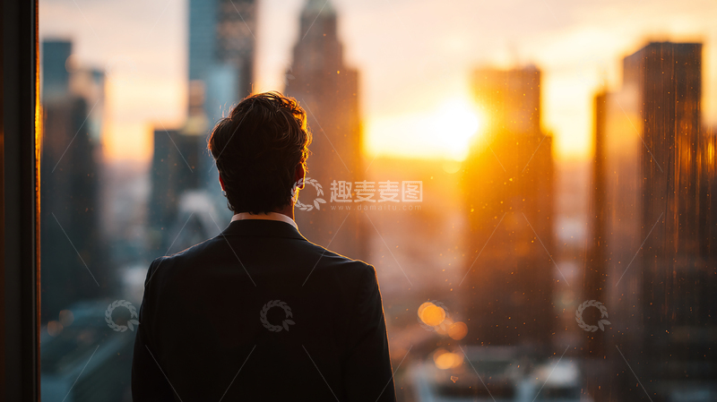 高清大图下载【趣麦麦图】逆光之城的孤独思索