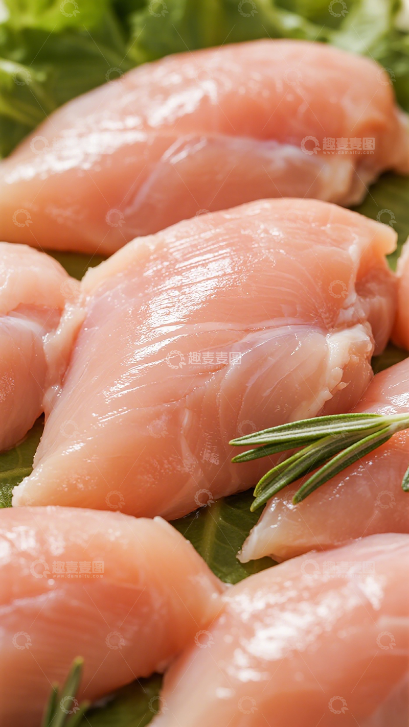 高清大图下载【趣麦麦图】鲜嫩鸡胸肉摆盘摄影