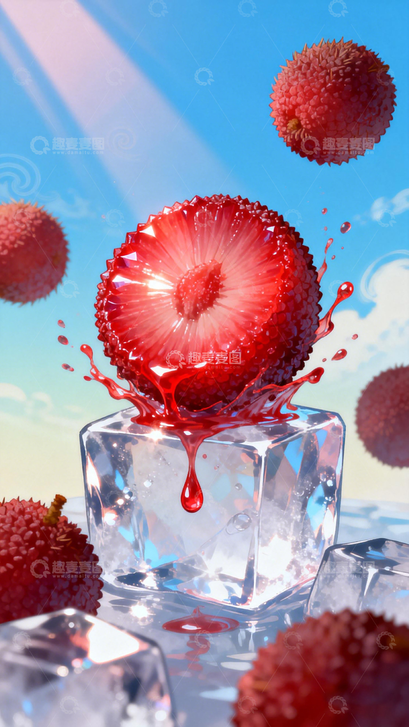 高清大图下载【趣麦麦图】冰爽荔枝创意摄影