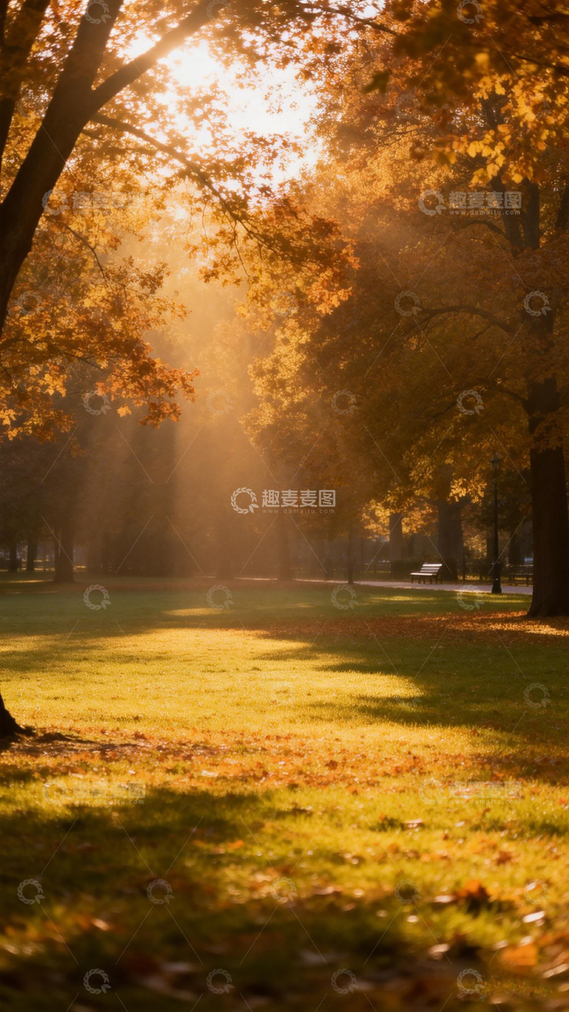 高清大图下载【趣麦麦图】秋日公园光影美景