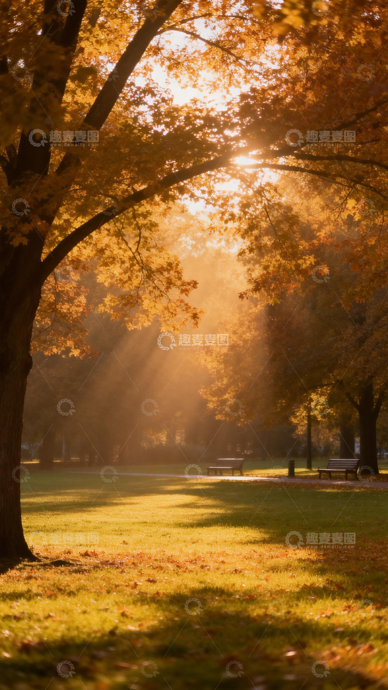 高清大图下载【趣麦麦图】秋日公园阳光美景